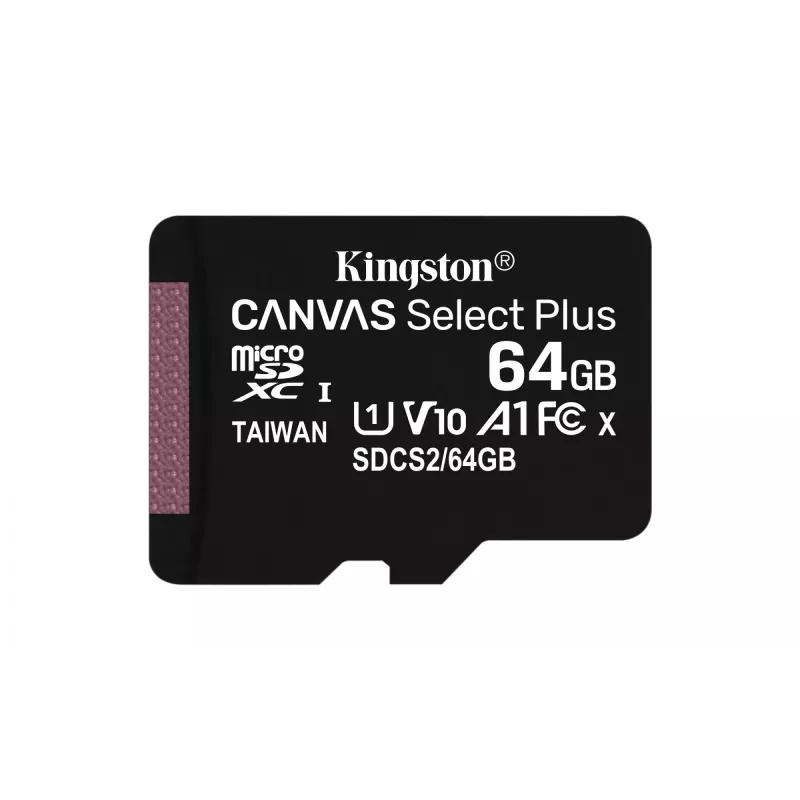 Kingston Technology Canvas Select 64GB micSDXC Plus 100R A1 C10 Card + ADP