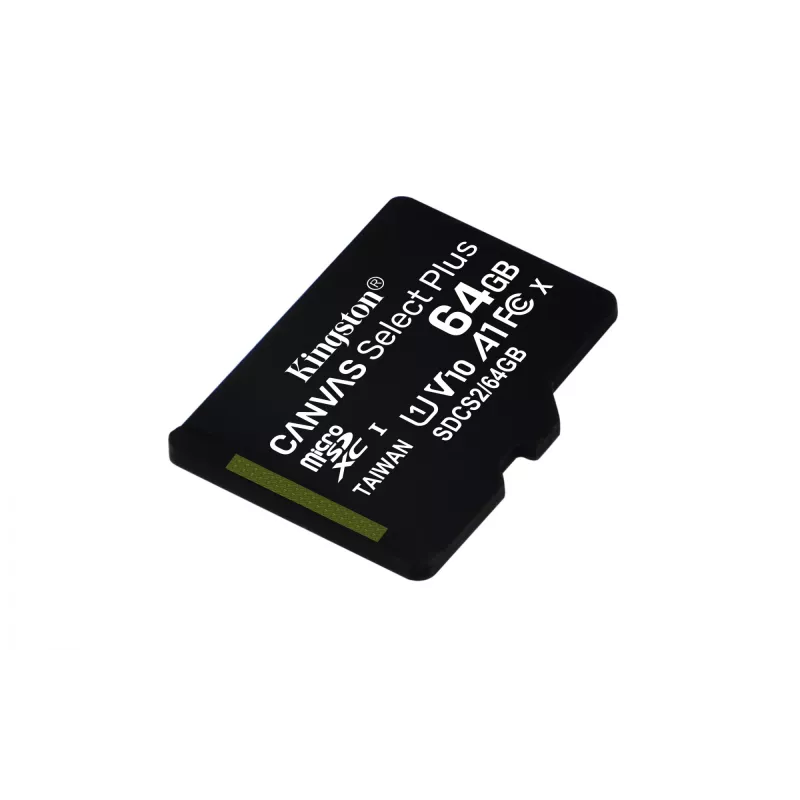 Kingston Technology Canvas Select 64GB micSDXC Plus 100R A1 C10 Card + ADP
