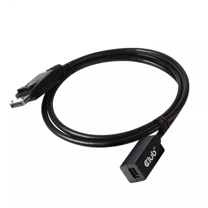 CLUB3D Mini DisplayPort 1.4 to DisplayPort Extension Cable 8K60Hz DSC 1.2 HBR3 HDR Bidirectional F/M 1m/3.28ft
