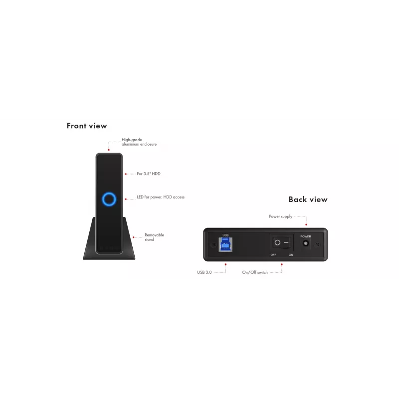 ICY BOX IB-377U3 HDD enclosure Black 3.5 inch