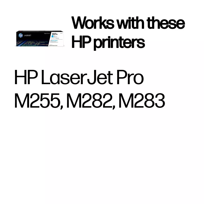 HP 207A Cyan Original LaserJet Toner Cartridge, 1250 pages, Cyan, 1 pc(s)