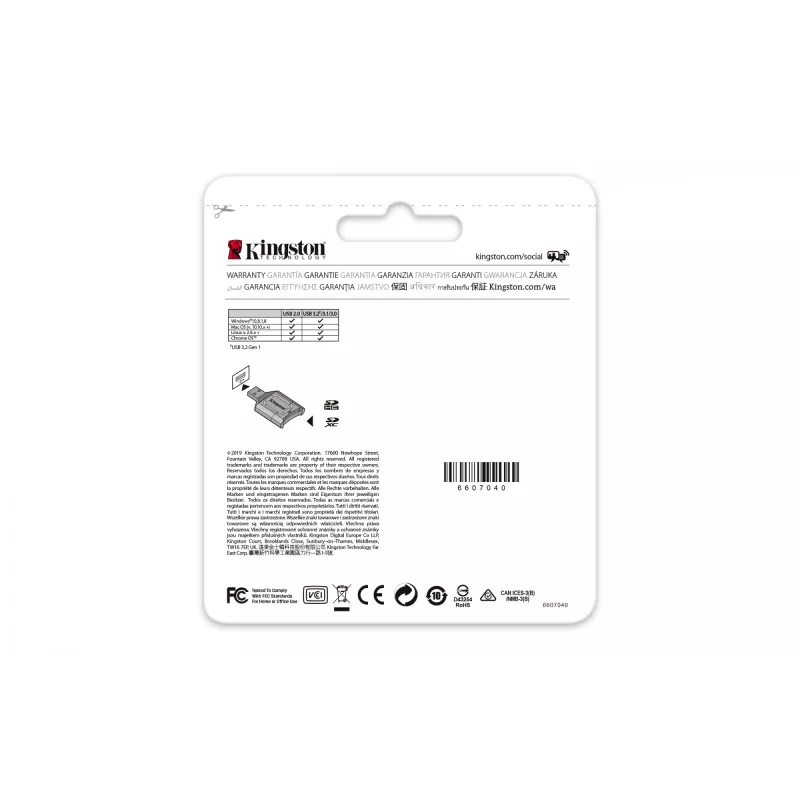 Kingston Technology MobileLite Plus card reader USB 3.2 Gen 1 (3.1 Gen 1) Type-A Black