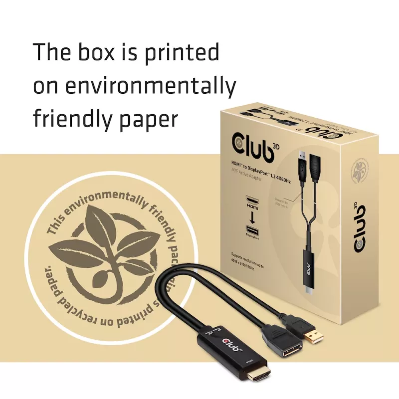 CLUB3D CAC-1331 video cable adapter 0.25 m HDMI DisplayPort Black
