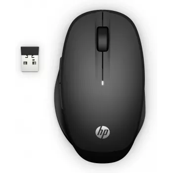 HP Dual Mode Black Mouse 300, Right-hand, Optical, RF Wireless, 3600 DPI, Black