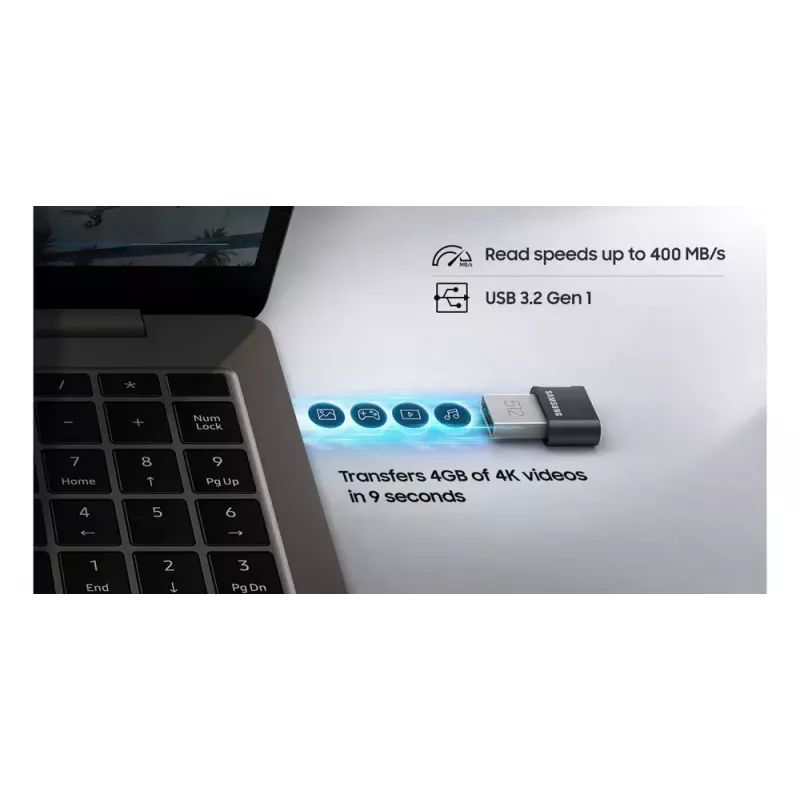 Samsung MUF-64AB USB flash drive 64 GB USB Type-A 3.2 Gen 1 (3.1 Gen 1) Grey, Silver