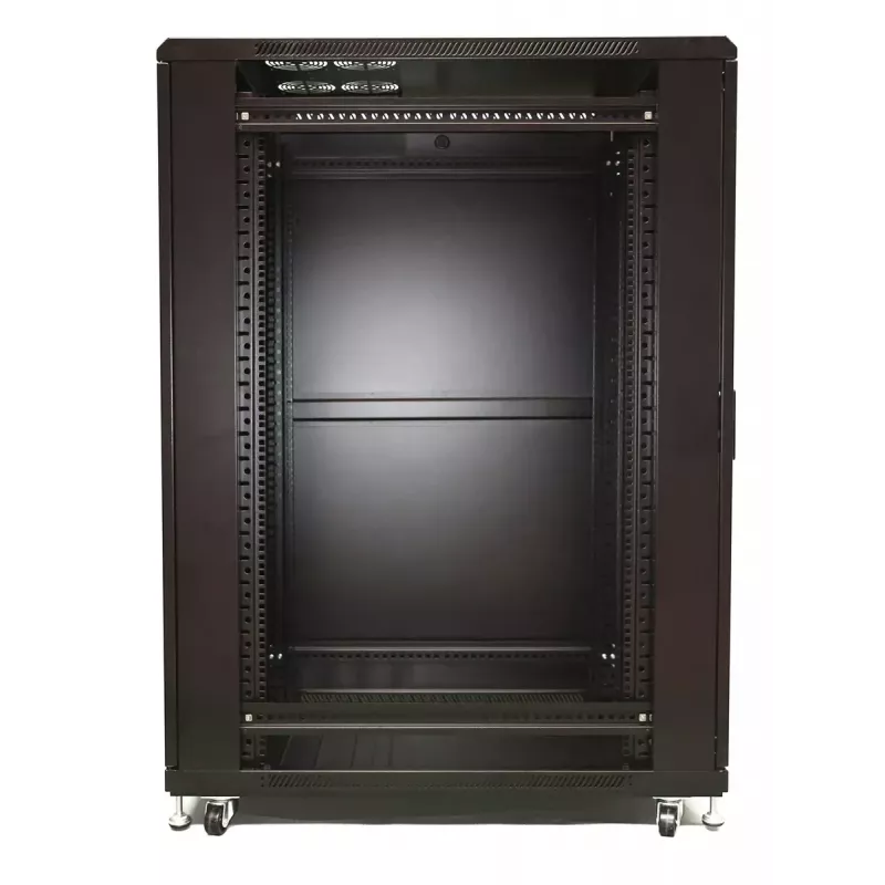 Extralink 37U Freestanding Rack Cabinet 600x1000 Black with Tempered Glass Door, 1200 kg Load Capacity