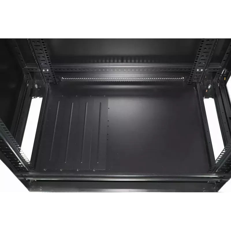 Extralink 37U Freestanding Rack Cabinet 600x1000 Black with Tempered Glass Door, 1200 kg Load Capacity