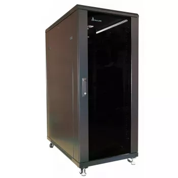 Extralink 37U Freestanding Rack Cabinet 600x1000 Black with Tempered Glass Door, 1200 kg Load Capacity