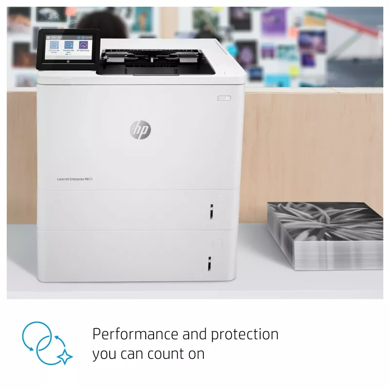 HP LaserJet Enterprise M611dn, Laser, 1200 x 1200 DPI, A4, 61 ppm, Duplex printing, Network ready