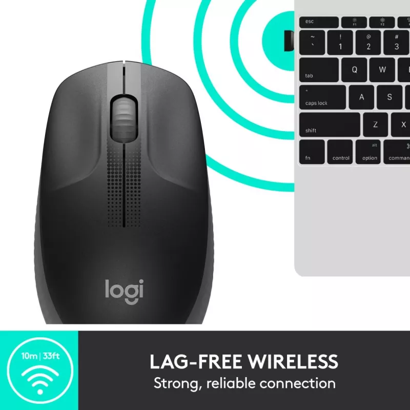 LOGITECH M190 Full-Size Wireless Mouse Charcoal