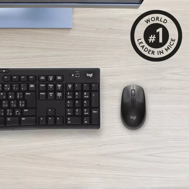 LOGITECH M190 Full-Size Wireless Mouse Charcoal