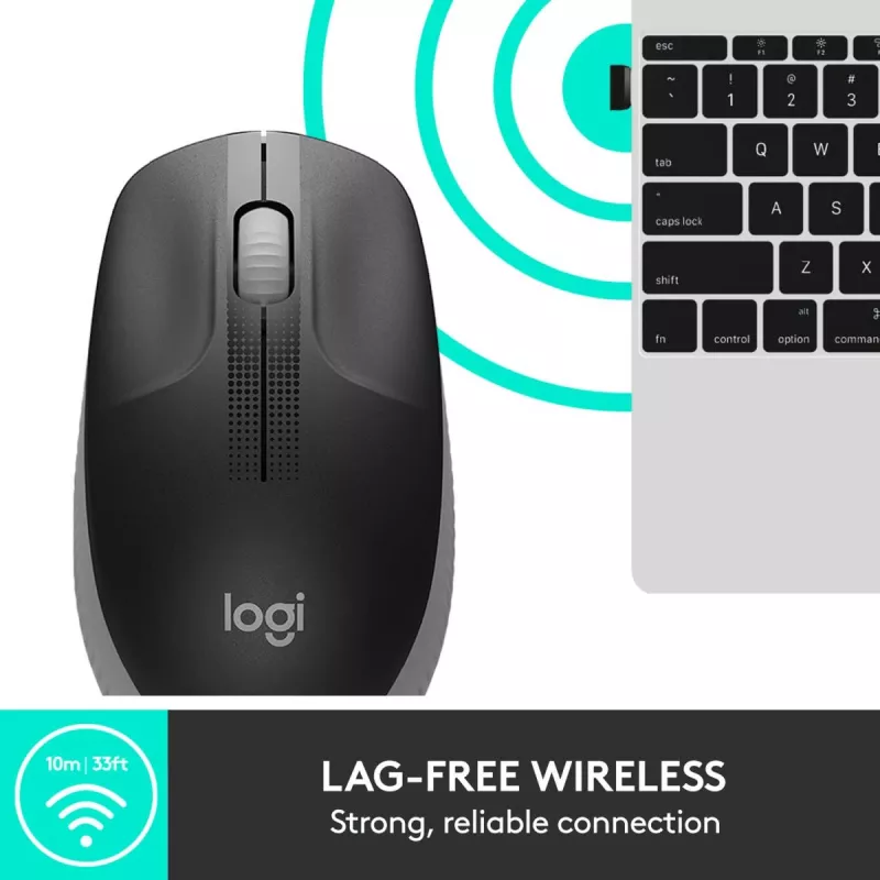 LOGITECH M190 Full-Size Wireless Mouse Mid Grey