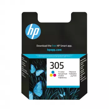 HP 305 Tri-color Original Ink Cartridge, Cyan, Magenta, Yellow, 1 pc(s), 100 pages