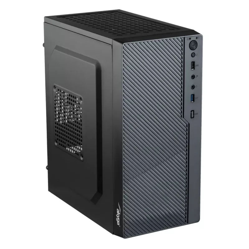 PC case Akyga AK36BK Micro Tower Black — Micro Tower, supports Flex-ATX/Mini-ITX/Micro-ATX, GPU max 25 cm, CPU cooler max 14 cm