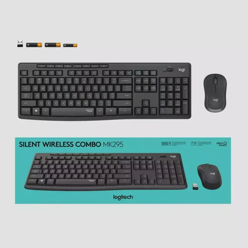 Logitech MK295 Silent Wireless Combo keyboard RF Wireless QWERTY US International Black