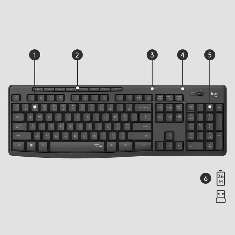 Logitech MK295 Silent Wireless Combo keyboard RF Wireless QWERTY US International Black