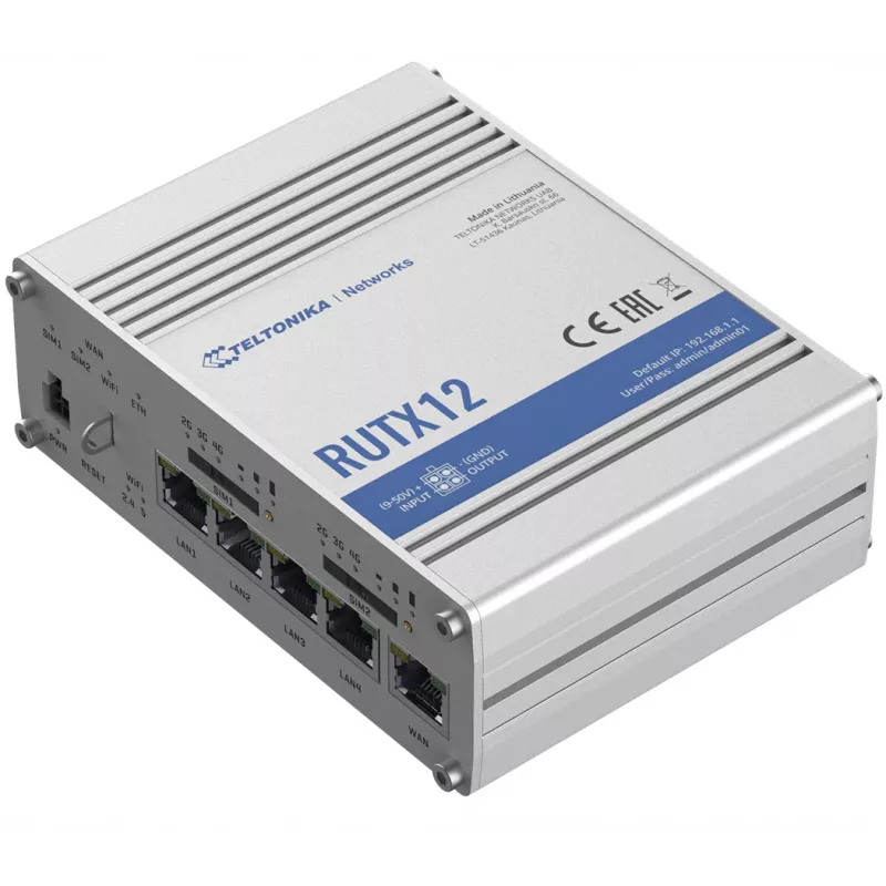 TELTONIKA Rutx12 4g Lte CAT6 Dual Band Wi-Fi Industrial Router
