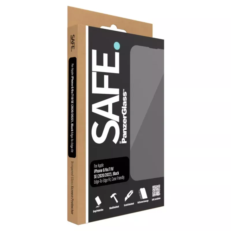 PanzerGlass SAFE. by ® Screen Protector iPhone 8 | 7 | 6 | 6s | SE (2020/2022) | Edge-to-Edge