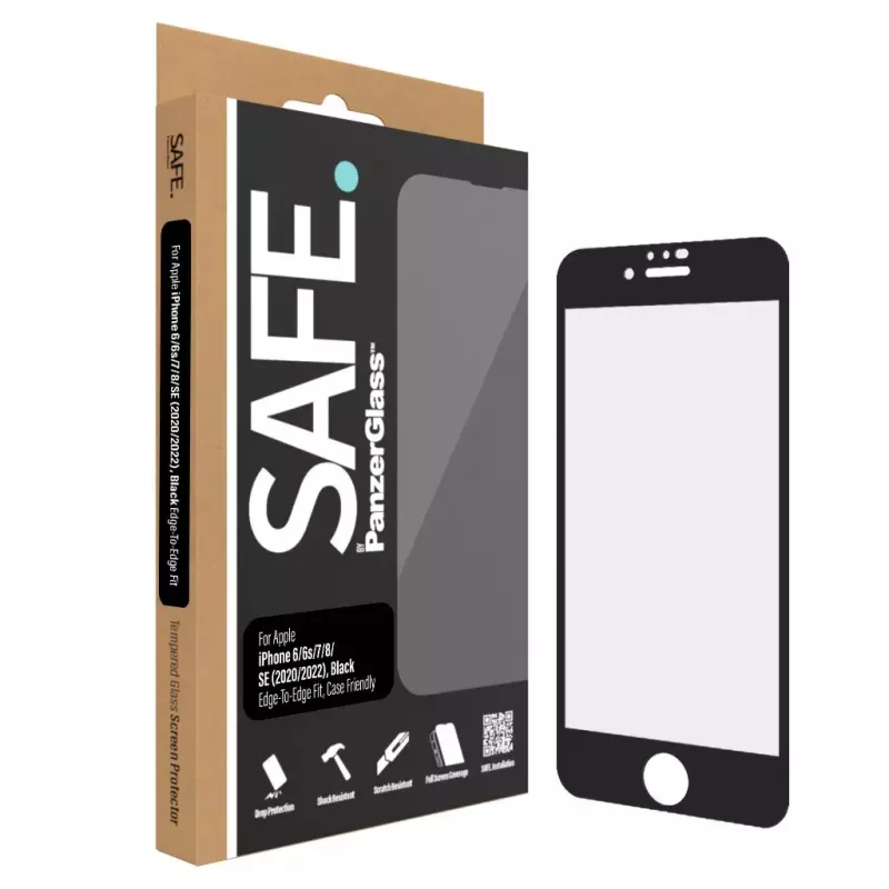 PanzerGlass SAFE. by ® Screen Protector iPhone 8 | 7 | 6 | 6s | SE (2020/2022) | Edge-to-Edge