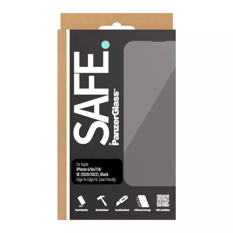 PanzerGlass SAFE. by ® Screen Protector iPhone 8 | 7 | 6 | 6s | SE (2020/2022) | Edge-to-Edge