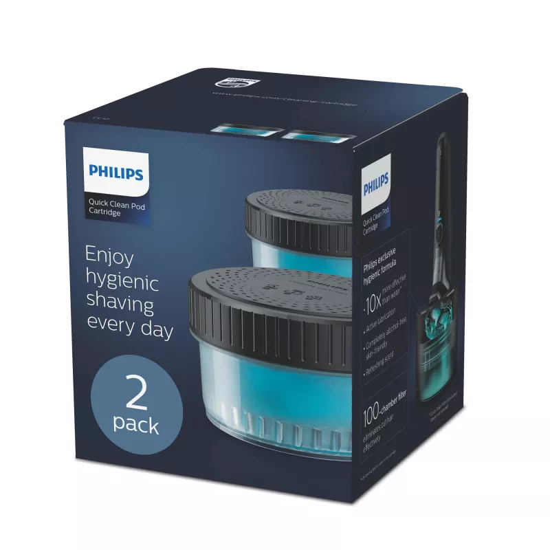 Philips Quick Clean Pod Cartridge CC12/50 2-pack cleaning cartridges for electric shaver heads