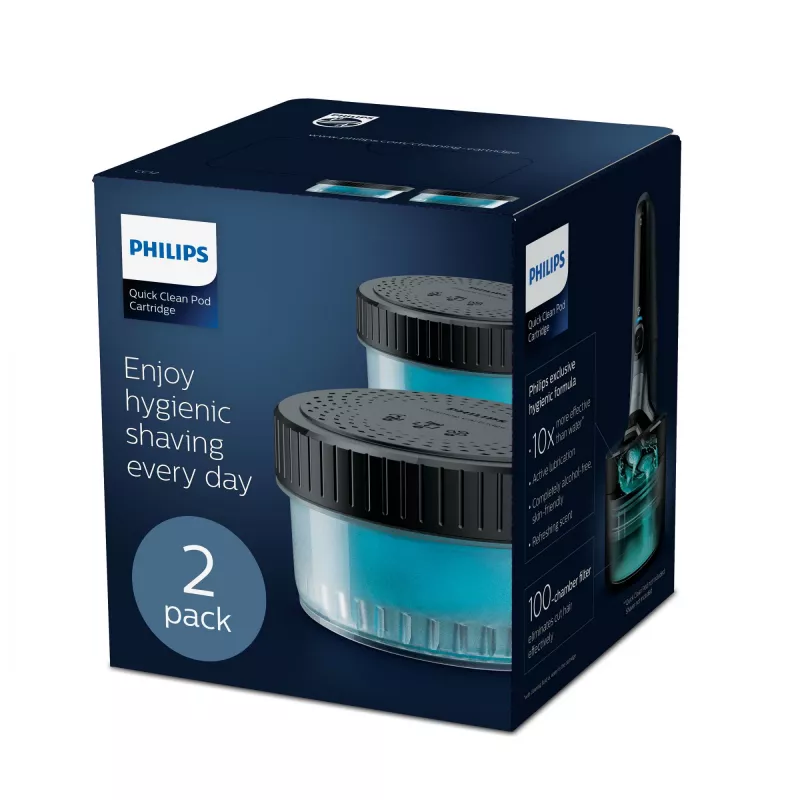Philips Quick Clean Pod Cartridge CC12/50 2-pack cleaning cartridges for electric shaver heads