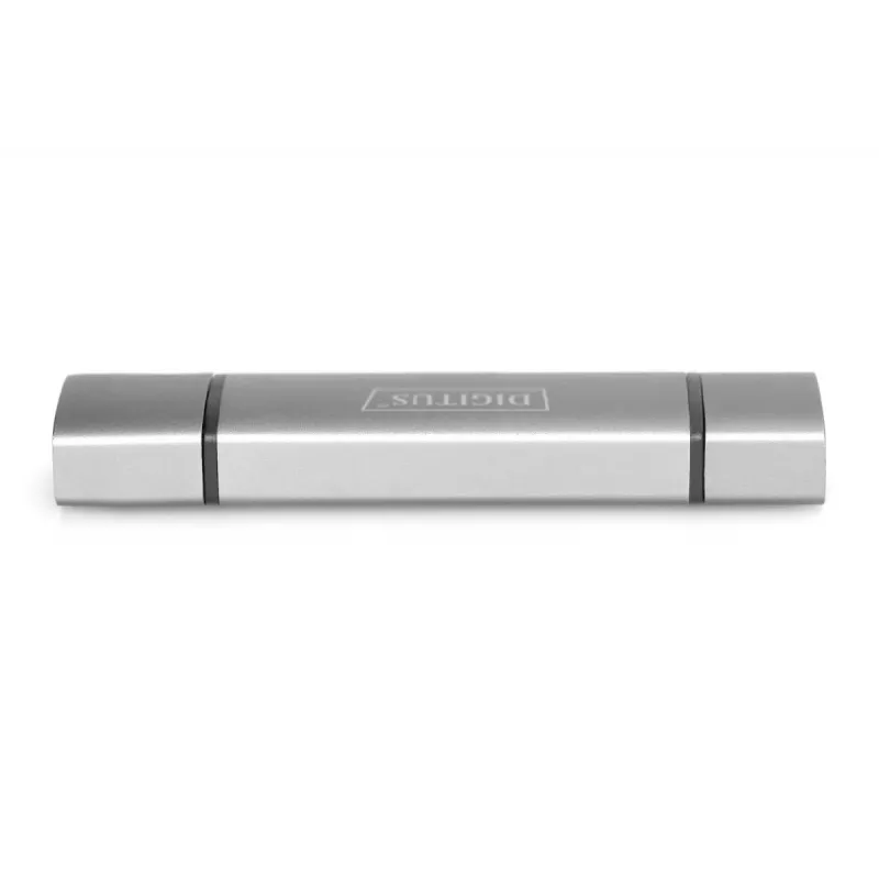 DIGITUS Combo Card Reader Hub (USB-C+USB 3.0) 1x SD, 1x MicroSD, 1x USB 3.0, grey