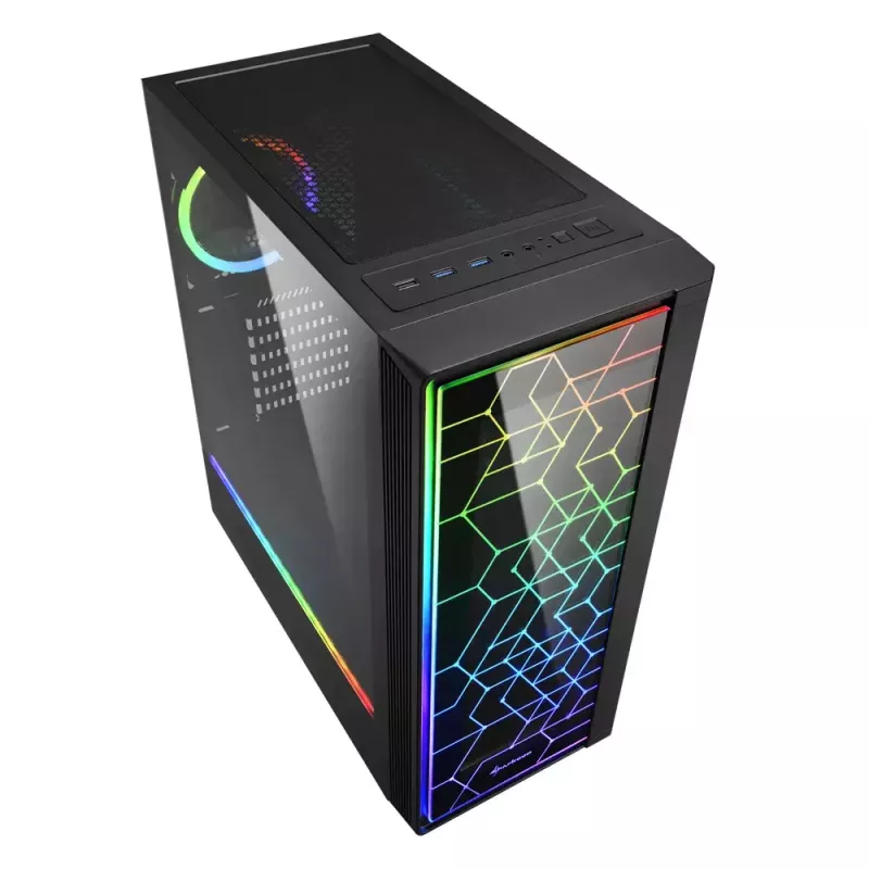 PC Case Sharkoon RGB LIT 100 Midi Tower Black