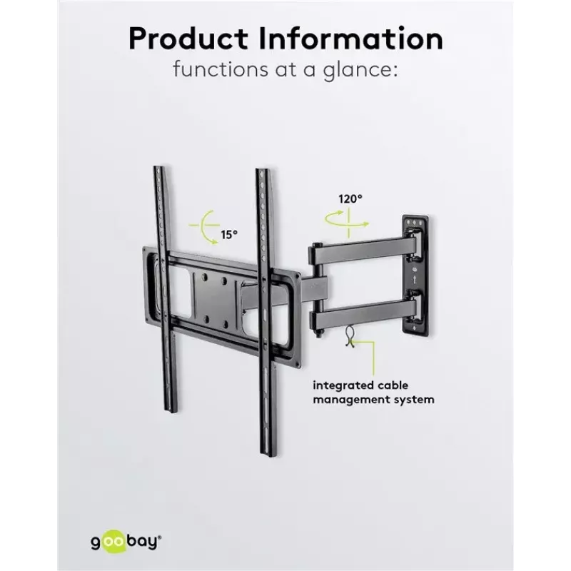 Goobay TV wall mount Basic FULLMOTION M 35 kg 32-55 inch