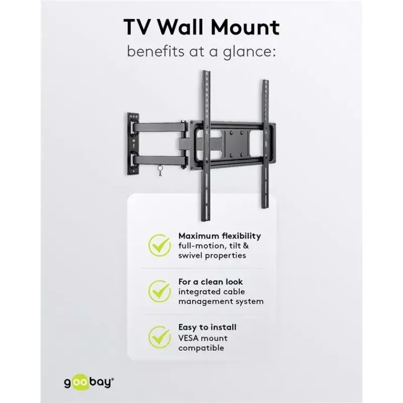 Goobay TV wall mount Basic FULLMOTION M 35 kg 32-55 inch