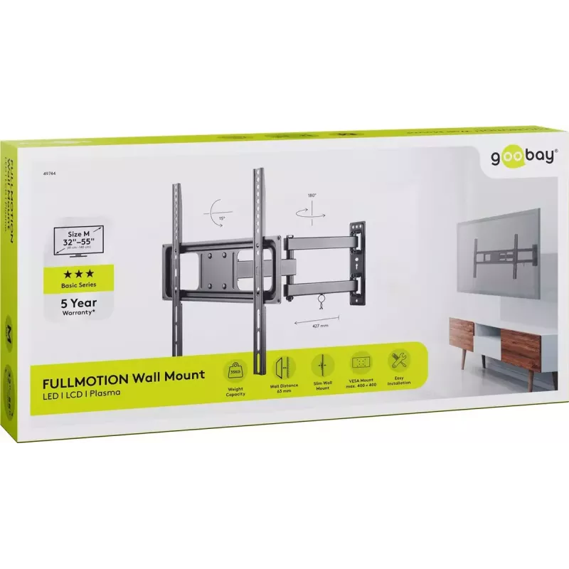 Goobay TV wall mount Basic FULLMOTION M 35 kg 32-55 inch