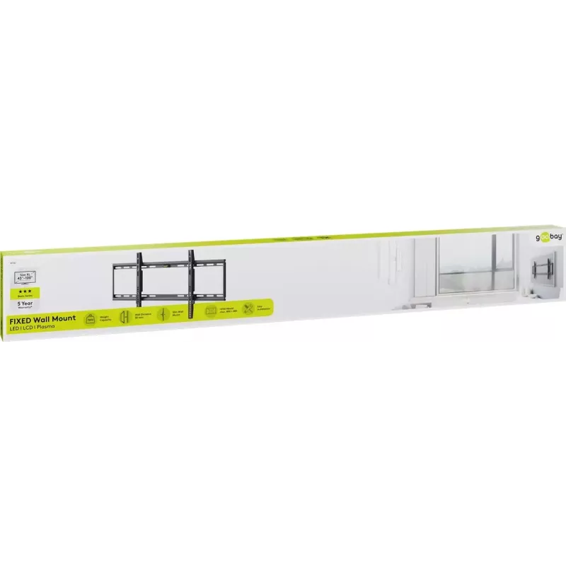 Goobay TV wall mount Basic FIXED XL Maximum weight capacity 75 kg