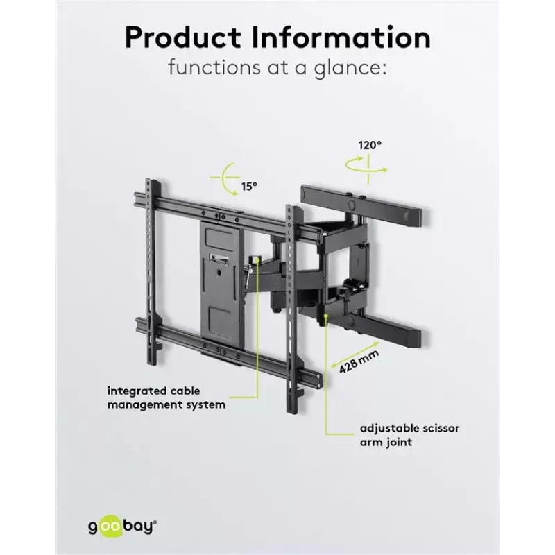 Goobay TV wall mount Pro FULLMOTION (L) 60 kg 37-70 inches
