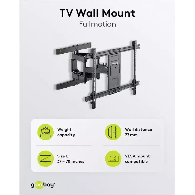Goobay TV wall mount Pro FULLMOTION (L) 60 kg 37-70 inches
