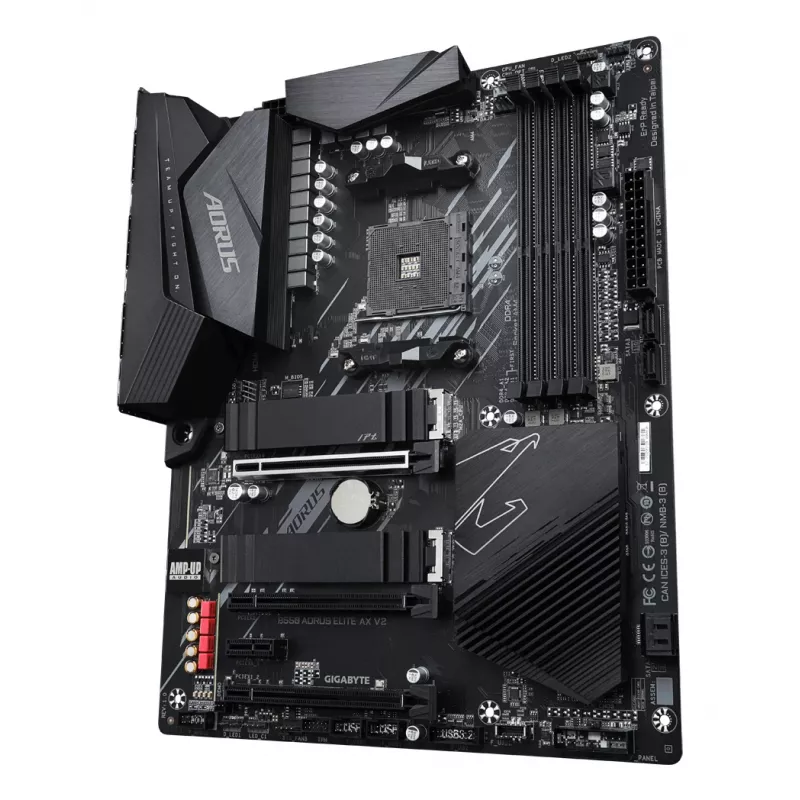 Motherboard GIGABYTE B550 AORUS ELITE AX V2 ATX, AMD B550, Socket AM4, DDR4, 4 DIMM, Wi‑Fi 6E, 2.5Gb LAN