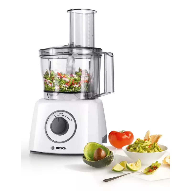Food processor Bosch MCM3100W — 800 W, 2.3 L bowl, 2 speeds, turbo, white