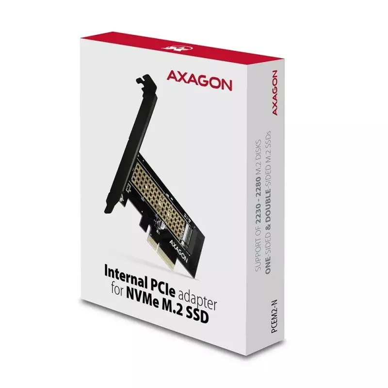 AXAGON ECO PCEM2-N PCIE NVME M.2 Adapter Internal Adapter PCI-Express x4 for connecting NVMe M.2 SSD Hard Drive to Computer