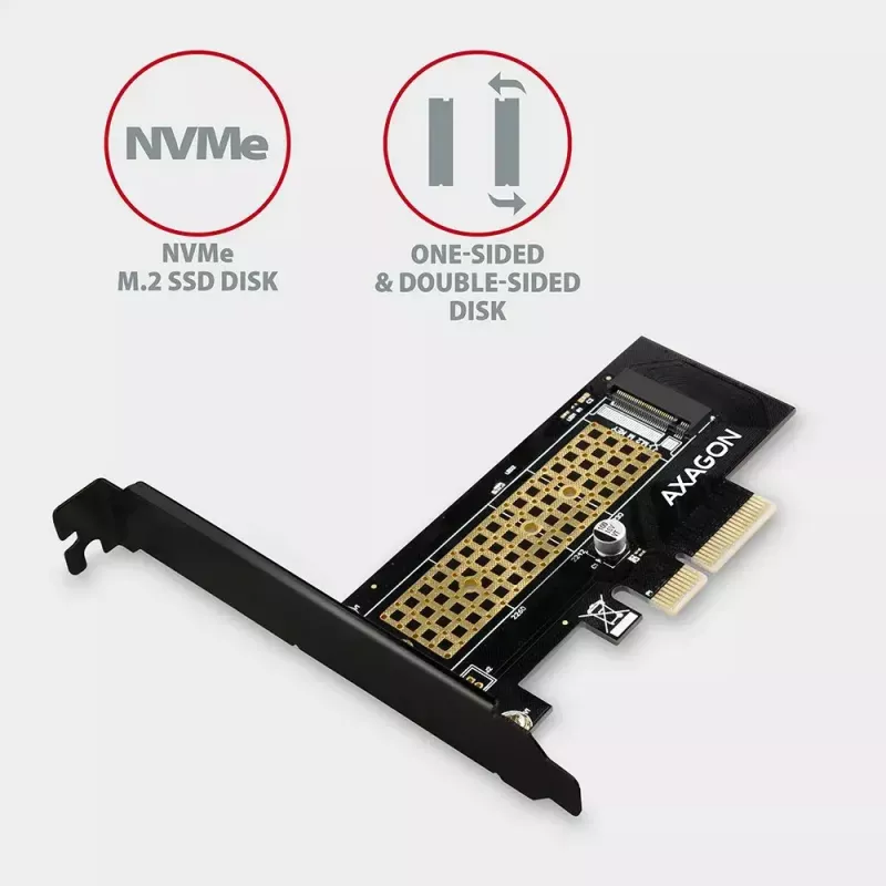 AXAGON ECO PCEM2-N PCIE NVME M.2 Adapter Internal Adapter PCI-Express x4 for connecting NVMe M.2 SSD Hard Drive to Computer