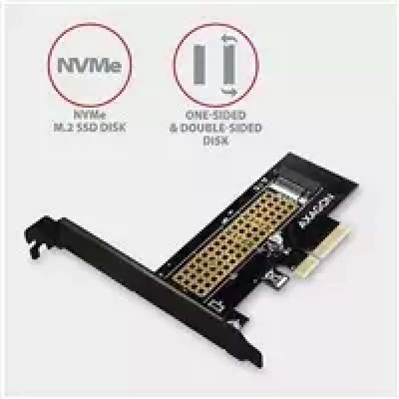AXAGON ECO PCEM2-N PCIE NVME M.2 Adapter Internal Adapter PCI-Express x4 for connecting NVMe M.2 SSD Hard Drive to Computer