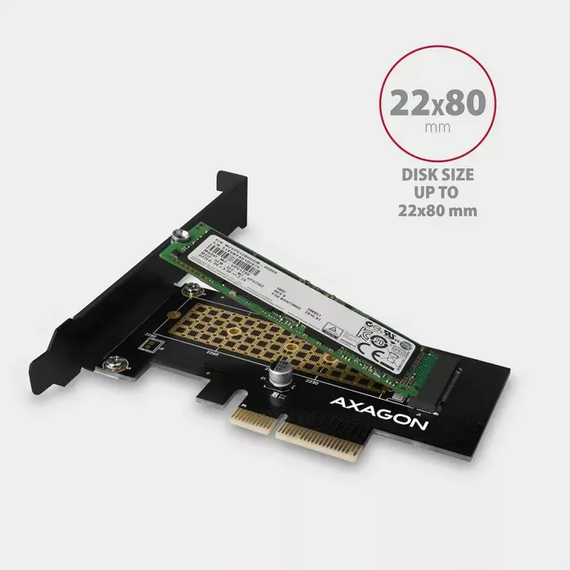 AXAGON ECO PCEM2-N PCIE NVME M.2 Adapter Internal Adapter PCI-Express x4 for connecting NVMe M.2 SSD Hard Drive to Computer