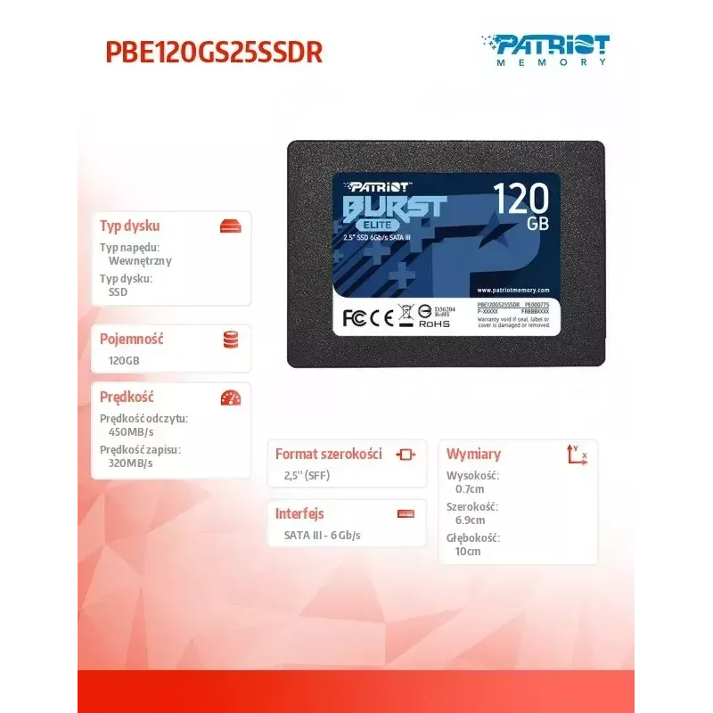 SSD drive 120GB Burst Elite 450/320MB/s SATA III 2.5