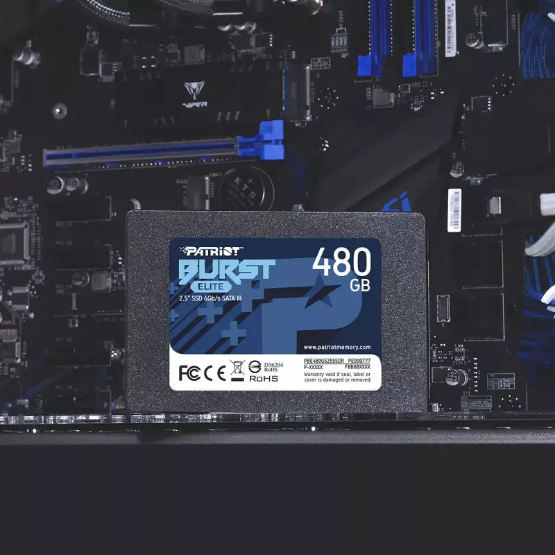 2.5 inch SATA SSD PATRIOT Burst Elite 480GB — 450 MB/s read, 320 MB/s write, 2.5 inch SATA III, 7 mm