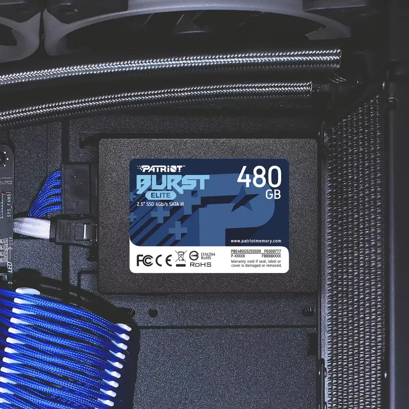 2.5 inch SATA SSD PATRIOT Burst Elite 480GB — 450 MB/s read, 320 MB/s write, 2.5 inch SATA III, 7 mm