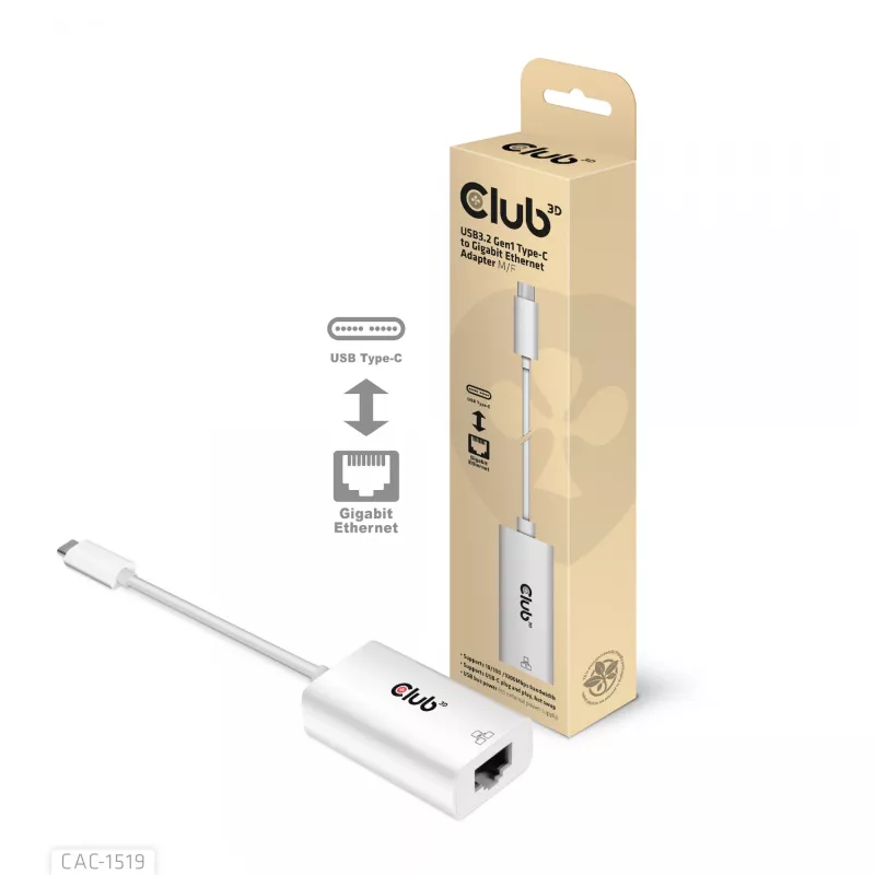 USB3.2 Gen1 Type-C to Gigabit Ethernet Adapter CLUB3D CAC-1519