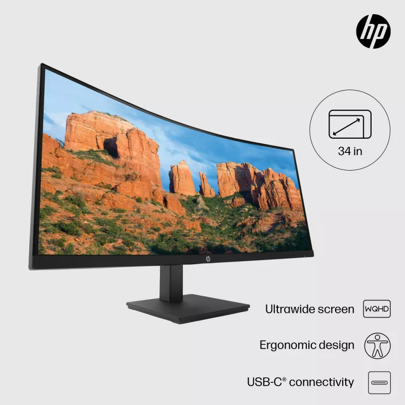 Monitor HP P34hc G4 34 inch Wide Quad HD LCD 3440 x 1440
