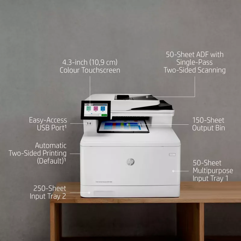 HP Color LaserJet Enterprise MFP M480f, Laser, Colour printing, 600 x 600 DPI, A4, Direct printing, White, Black