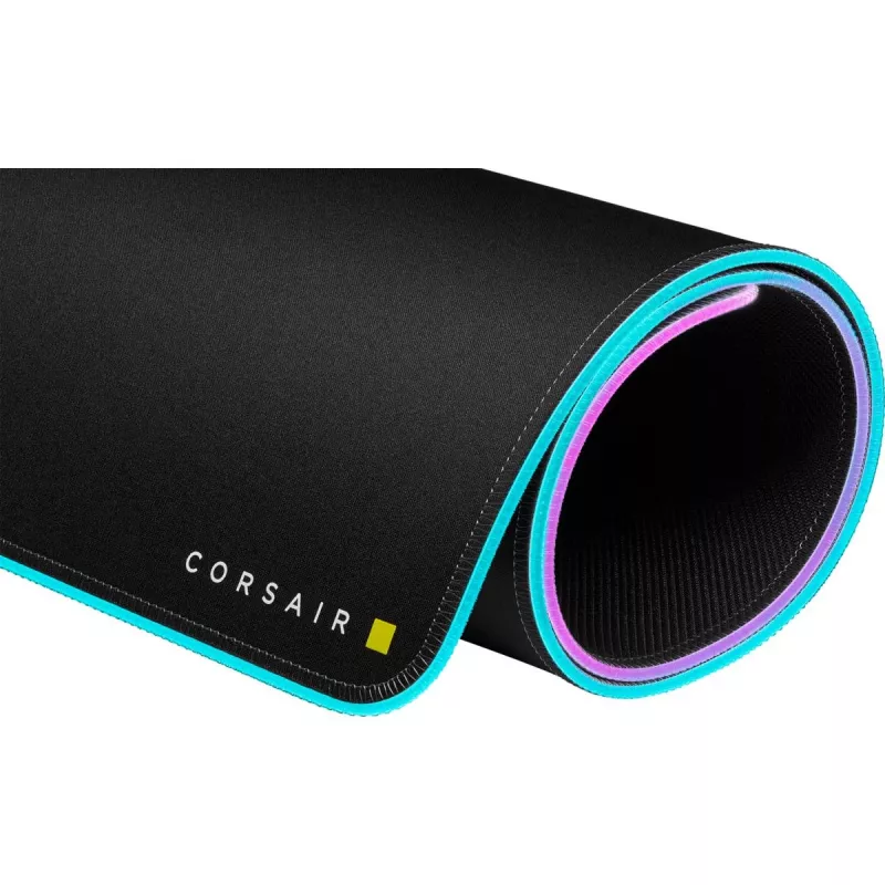 Gaming mouse pad CORSAIR MM700 RGB — 930×400 mm, 4 mm thickness, rubber base, USB-powered LED backlight, black
