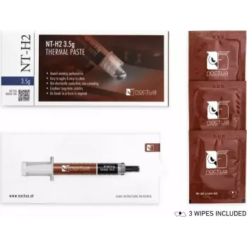Thermal paste Noctua NT-H2 heat sink compound 3.5 g — grey, operating temperature -50–200 °C, density 2.81 g/cm³, volume 1.2 ml