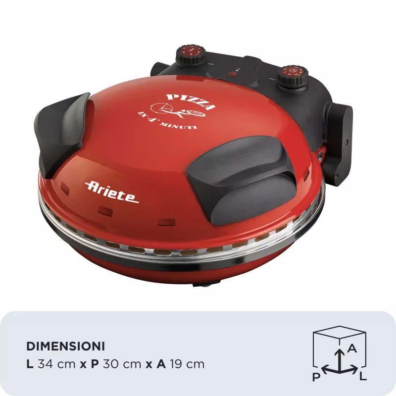Pizza Maker Ariete 0909/10 1200 W Black Red 1 Pizza 33 cm