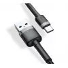 BASEUS Braided Cafule Fast Charging Cable - USB Type-A To Type-C 2A - 3m - Grey/ Black (Nylon)